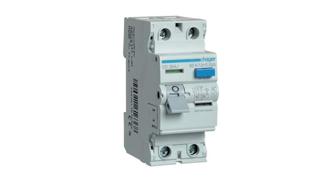 Hager 30mA 63A 2 Kutuplu AC Tipi Kaçak Akım Rölesi