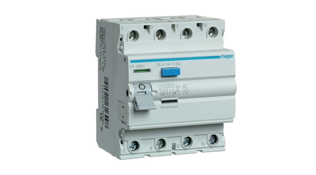 Hager 300mA 25A 4 Kutuplu AC Tipi Kaçak Akım Rölesi