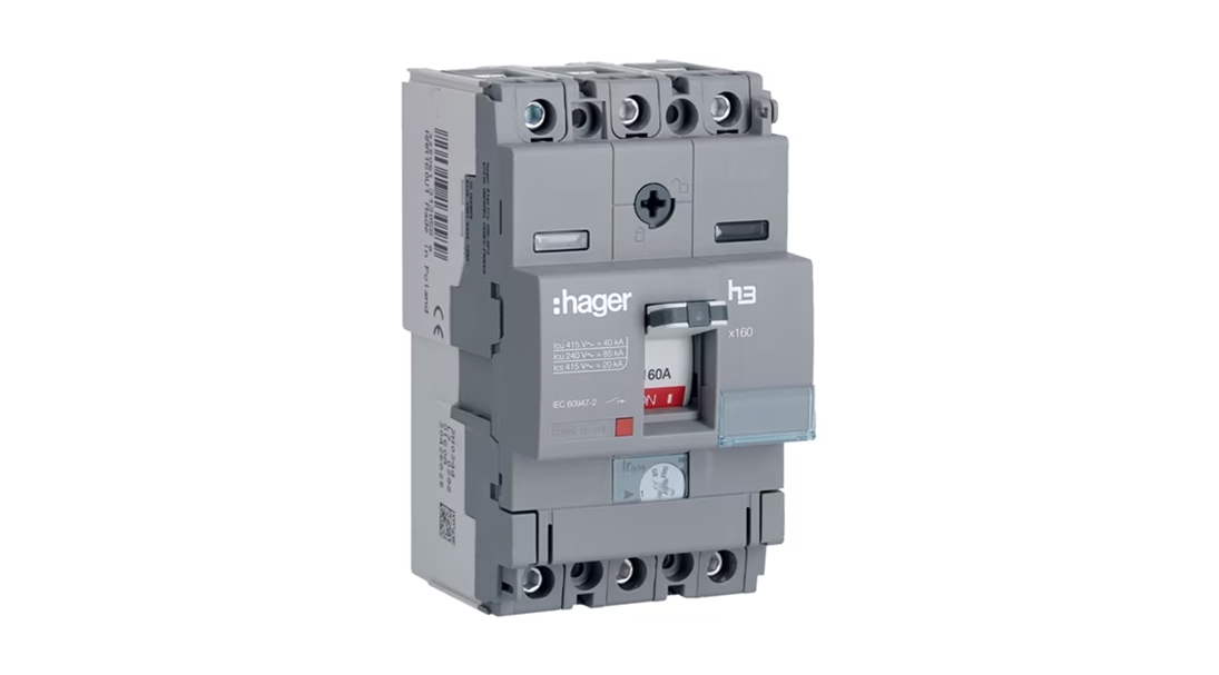 Hager Manyetik Ayar/Termik Sabit 160A 40kA 3 Kutuplu Kompakt Şalter