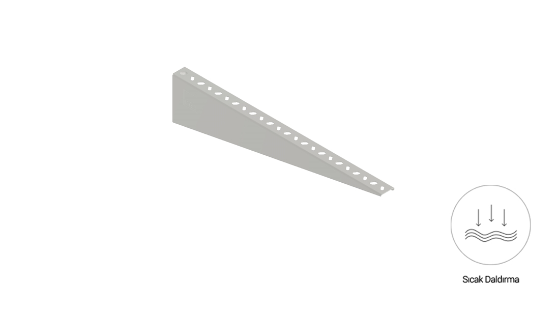 TS 600 - Duvar Tipi Kanal Taşıyıcı (2mm) -  Sıcak Daldırma