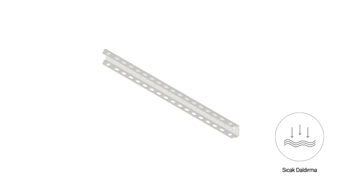 AT4 400 - Çift Tij Kanal Taşıyıcı (2mm) - Sıcak Daldırma