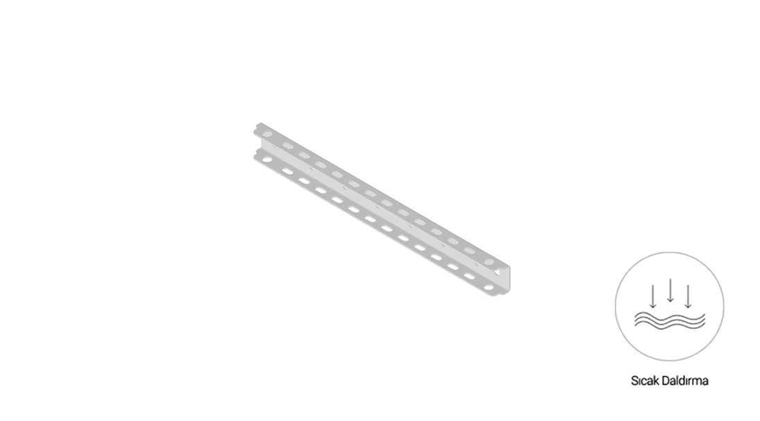 AT4 300 - Çift Tij Kanal Taşıyıcı (2mm) - Sıcak Daldırma