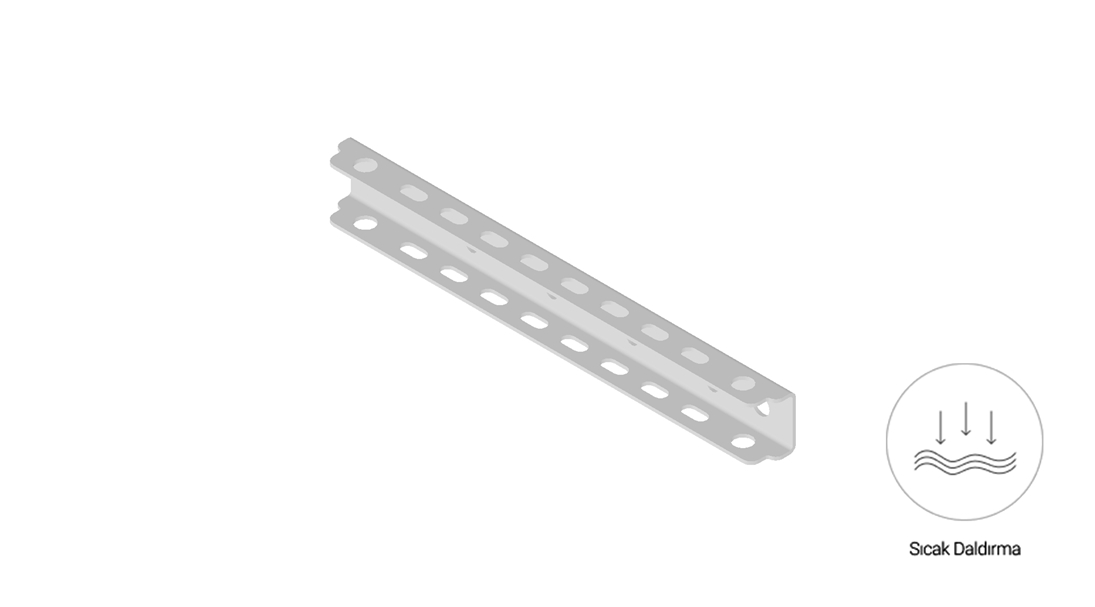 AT4 200 - Çift Tij Kanal Taşıyıcı (2mm) - Sıcak Daldırma