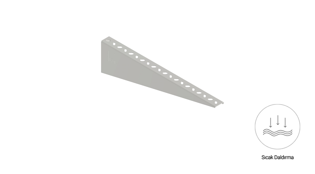 TS 500 - Duvar Tipi Kanal Taşıyıcı (2mm) -  Sıcak Daldırma