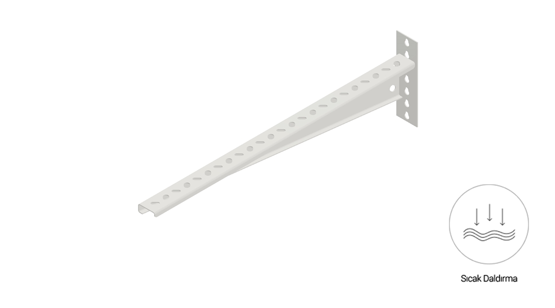 ETS-D 500 Duvar Tipi Kanal Taşıyıcı (Sıcak Daldırma)