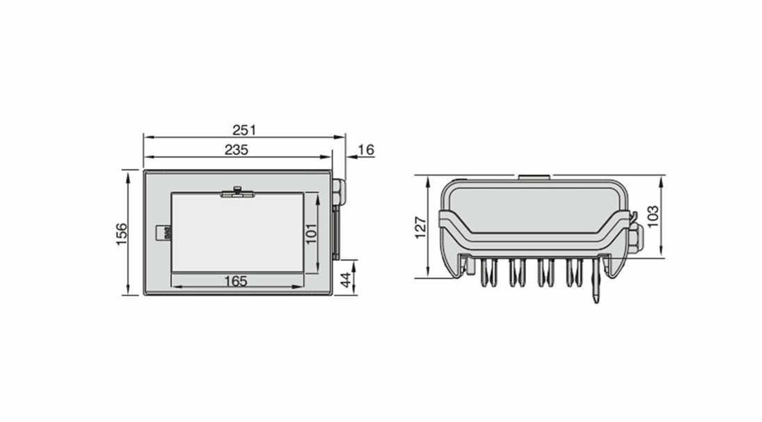 KOP 0351-B1-32 A-PLUG-IN-ÇIKIŞ KUTUSU-AÇILABILIR PENCERE-8 MODÜL-GRİ-5W