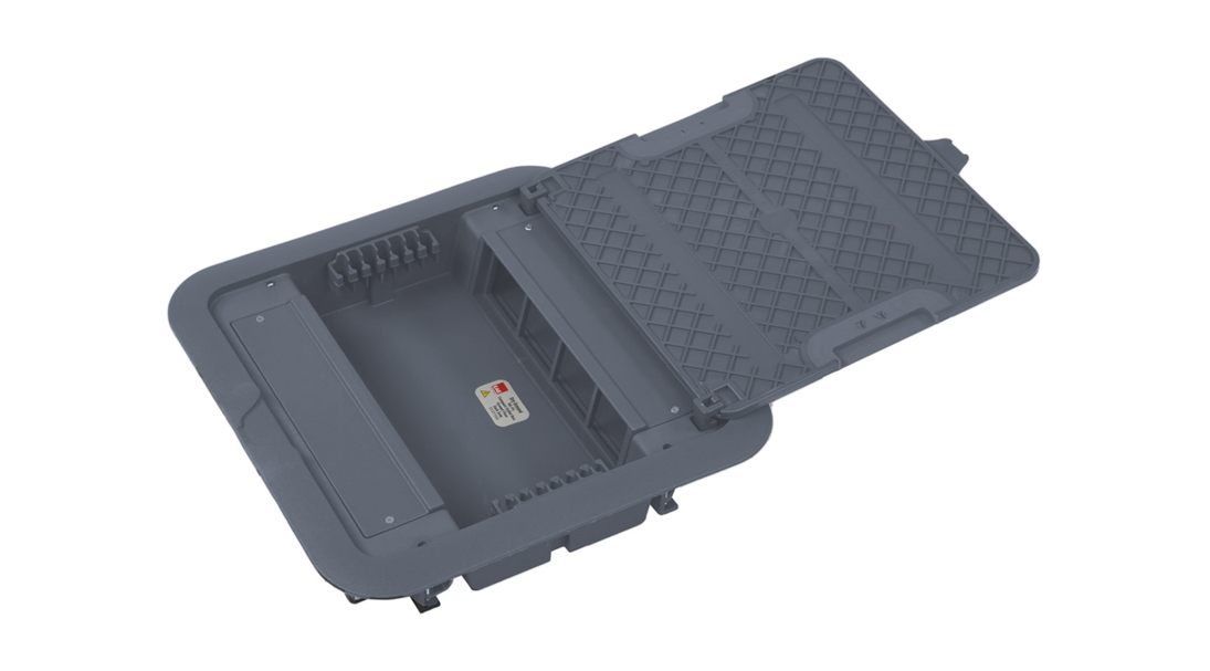 DKF-5 Yükseltilmiş Döşeme Modüler Priz Kutusu, 16 Modül (H=50mm), Gri