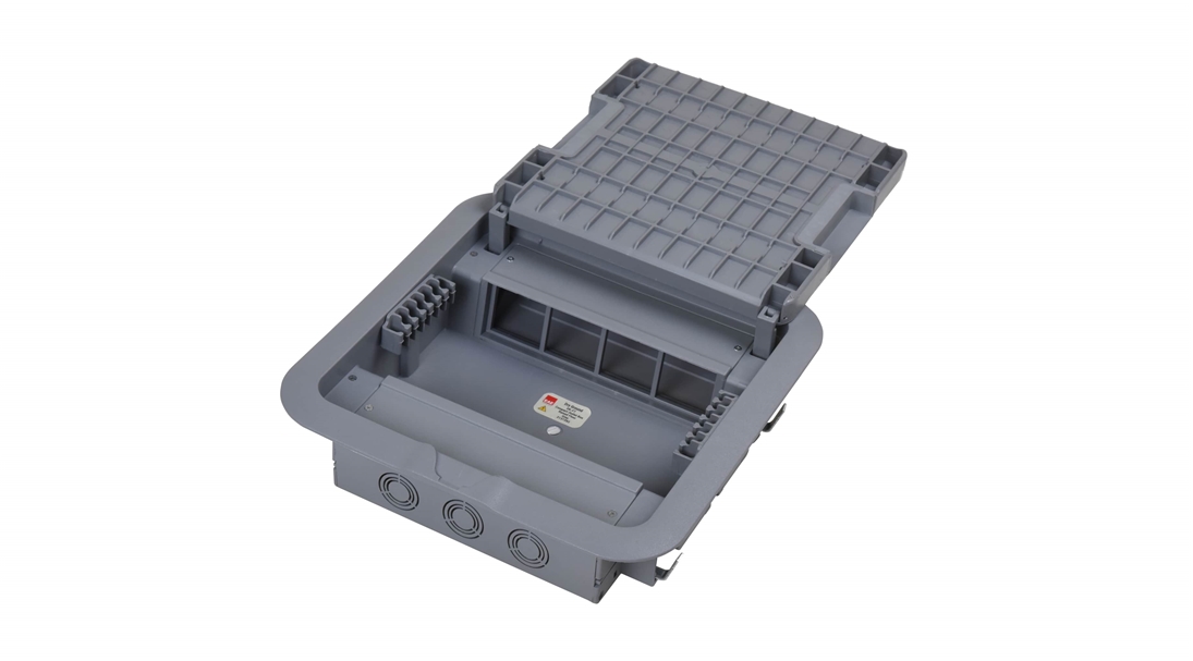 DKF-7 Yükseltilmiş Döşeme Modüler Priz Kutusu, 16 Modül (H=70mm), Gri