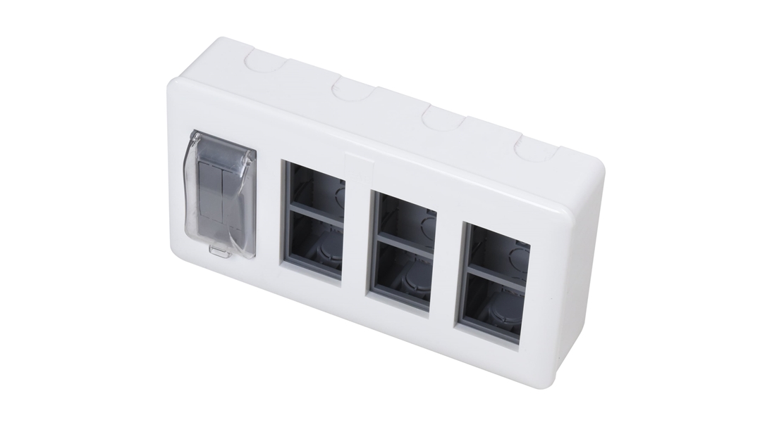 WSB Duvar Tipi Sıva Üstü Modüler Priz Kutusu Dörtlü, 16 Modül, Boş