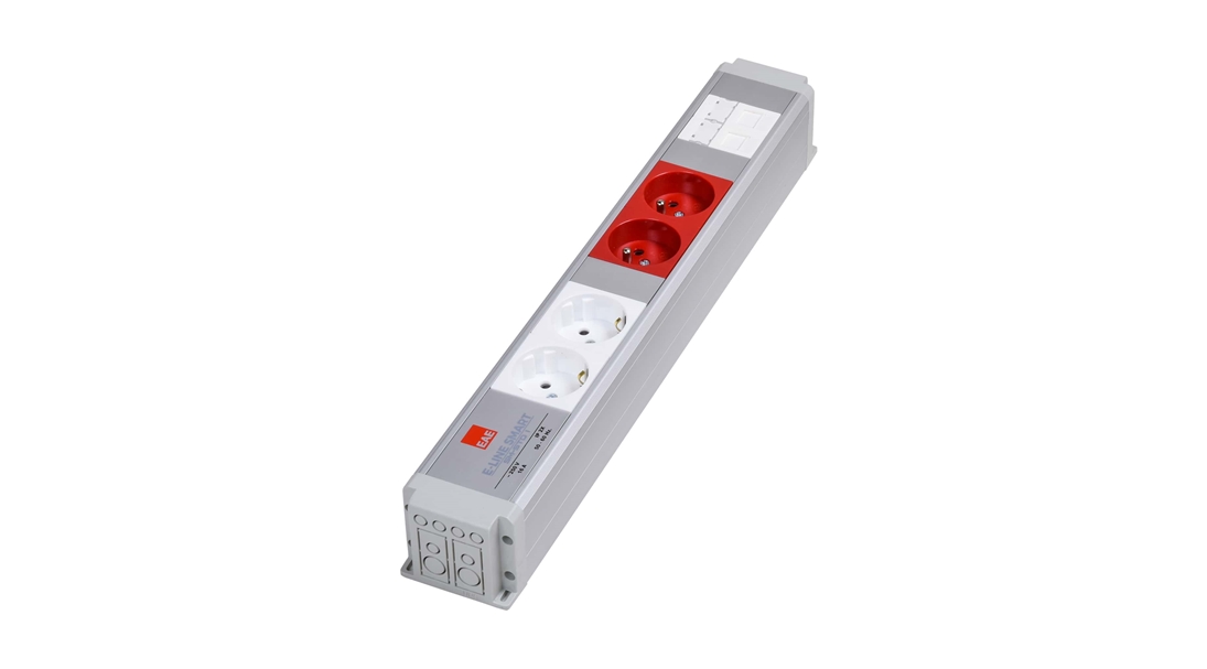 SM-STD I - Standart Tip Bürotik Priz Bloğu, 2 Şebeke+2 UPS+2 Tel- Data Kapağı, 10/16 Modül